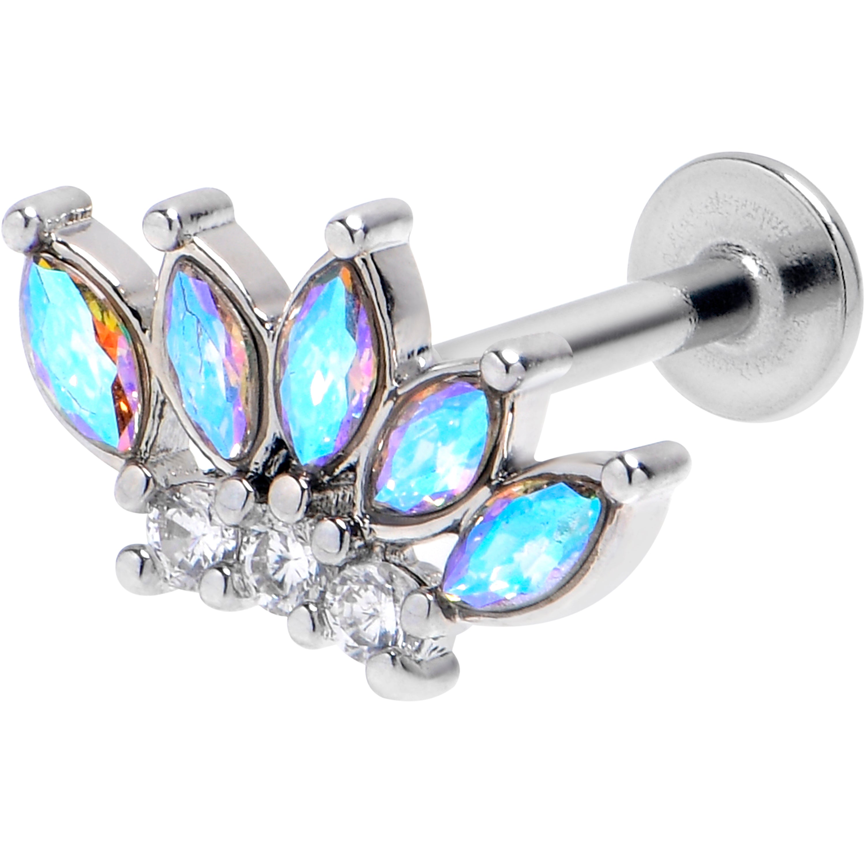 16G 5/16 Aurora Gem Fashion Fan Labret Monroe Tragus