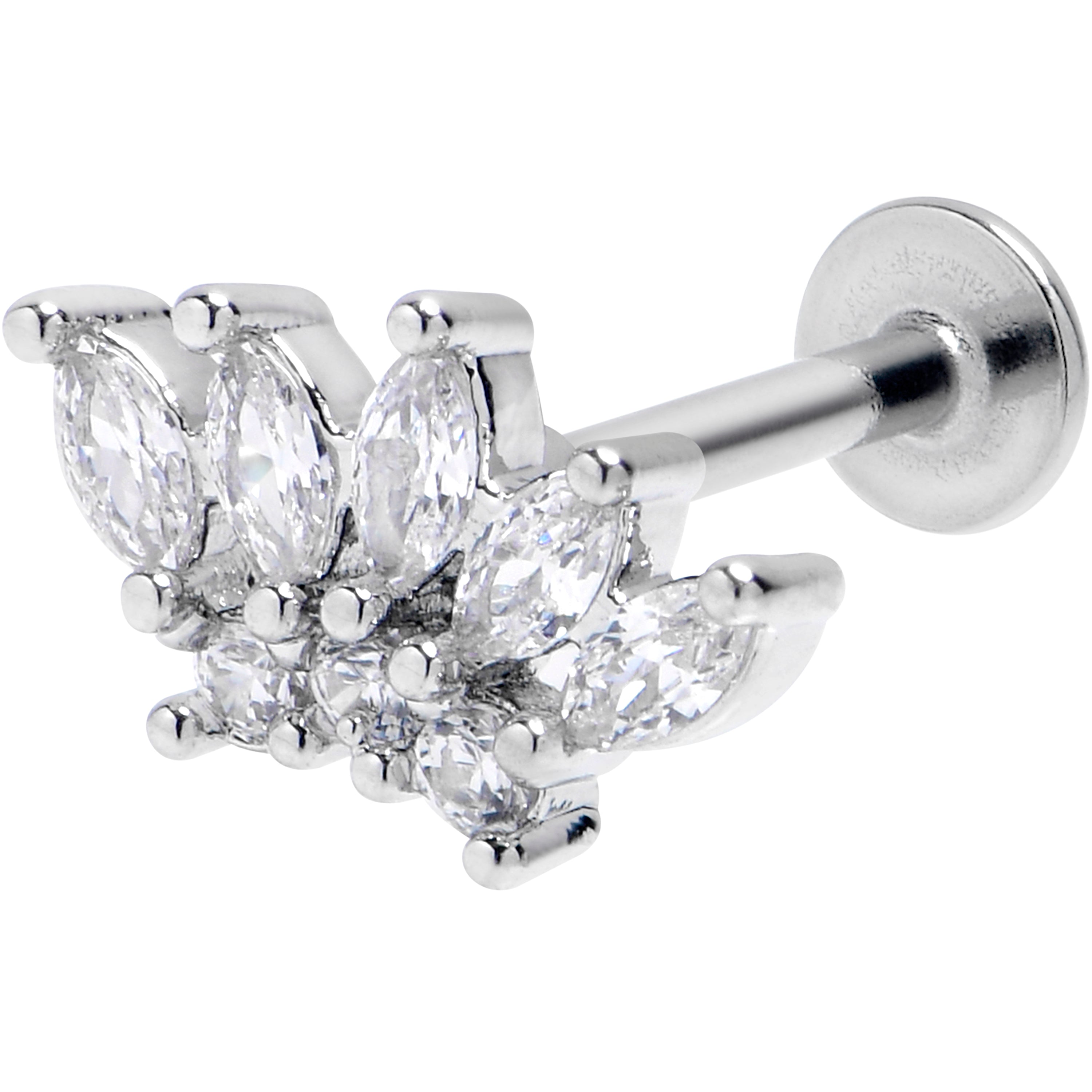 16G 5/16 Clear Gem Fashion Fan Labret Monroe Tragus