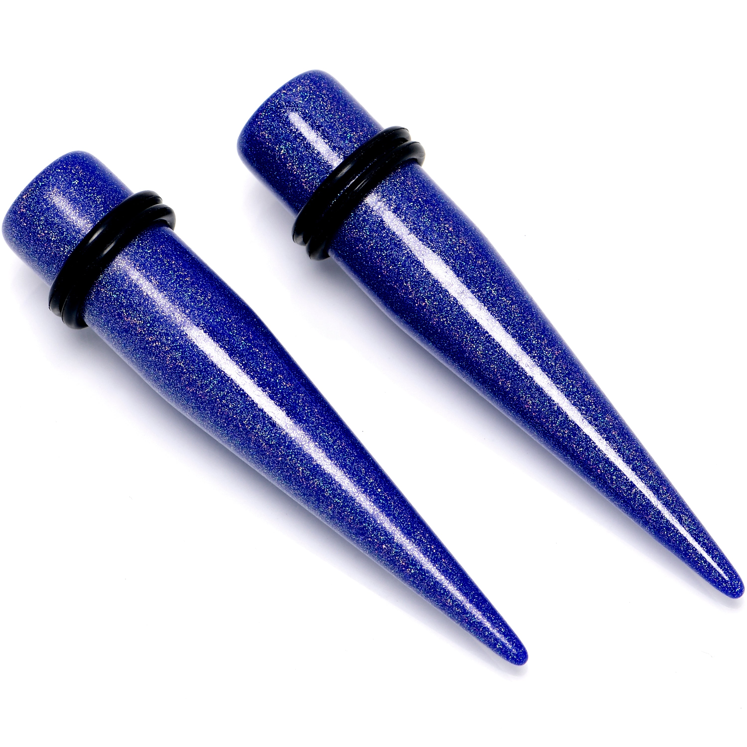 Blue Shimmer Acrylic Straight Taper Set 6mm to 20mm Sizes