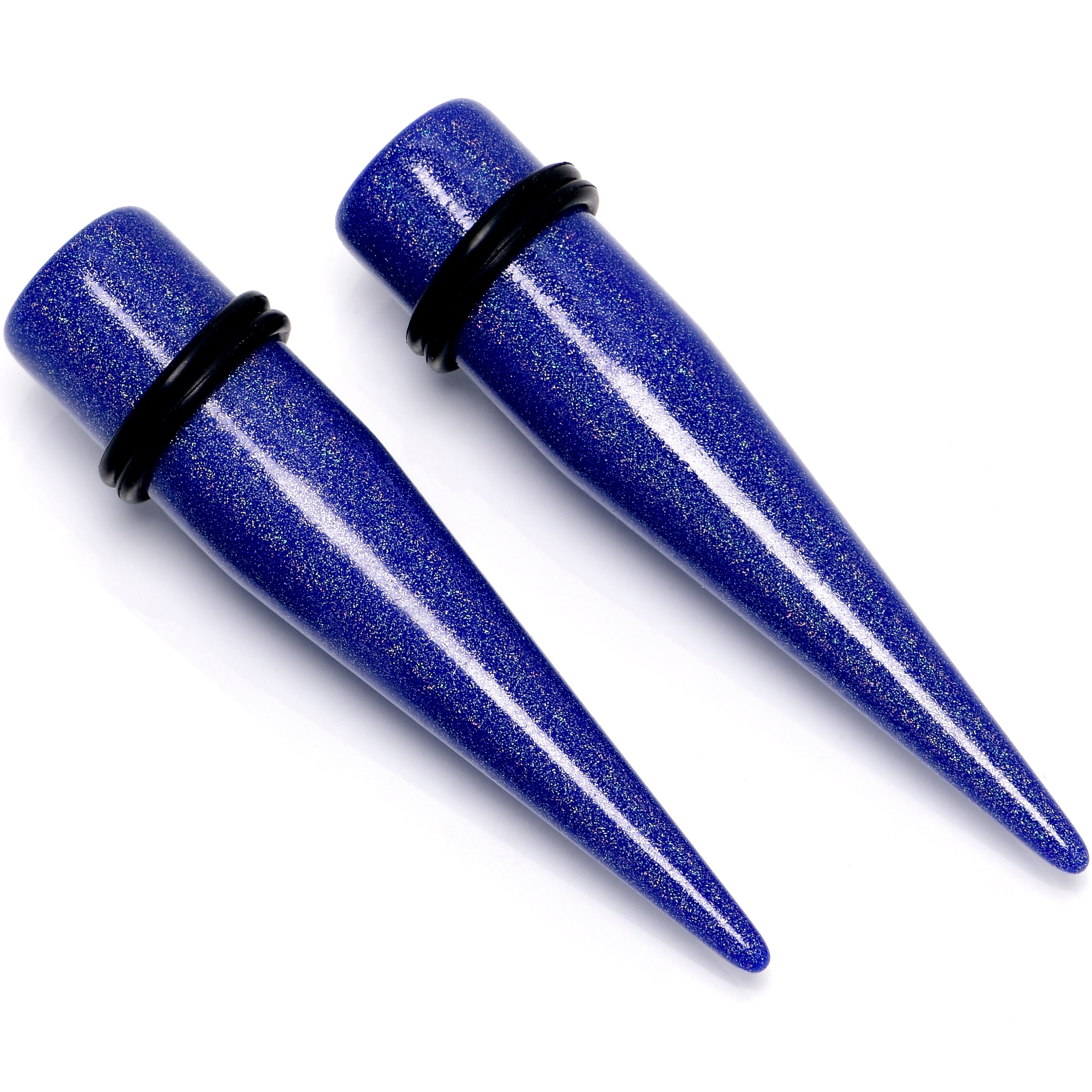 Blue Shimmer Acrylic Straight Taper Set 6mm to 20mm Sizes