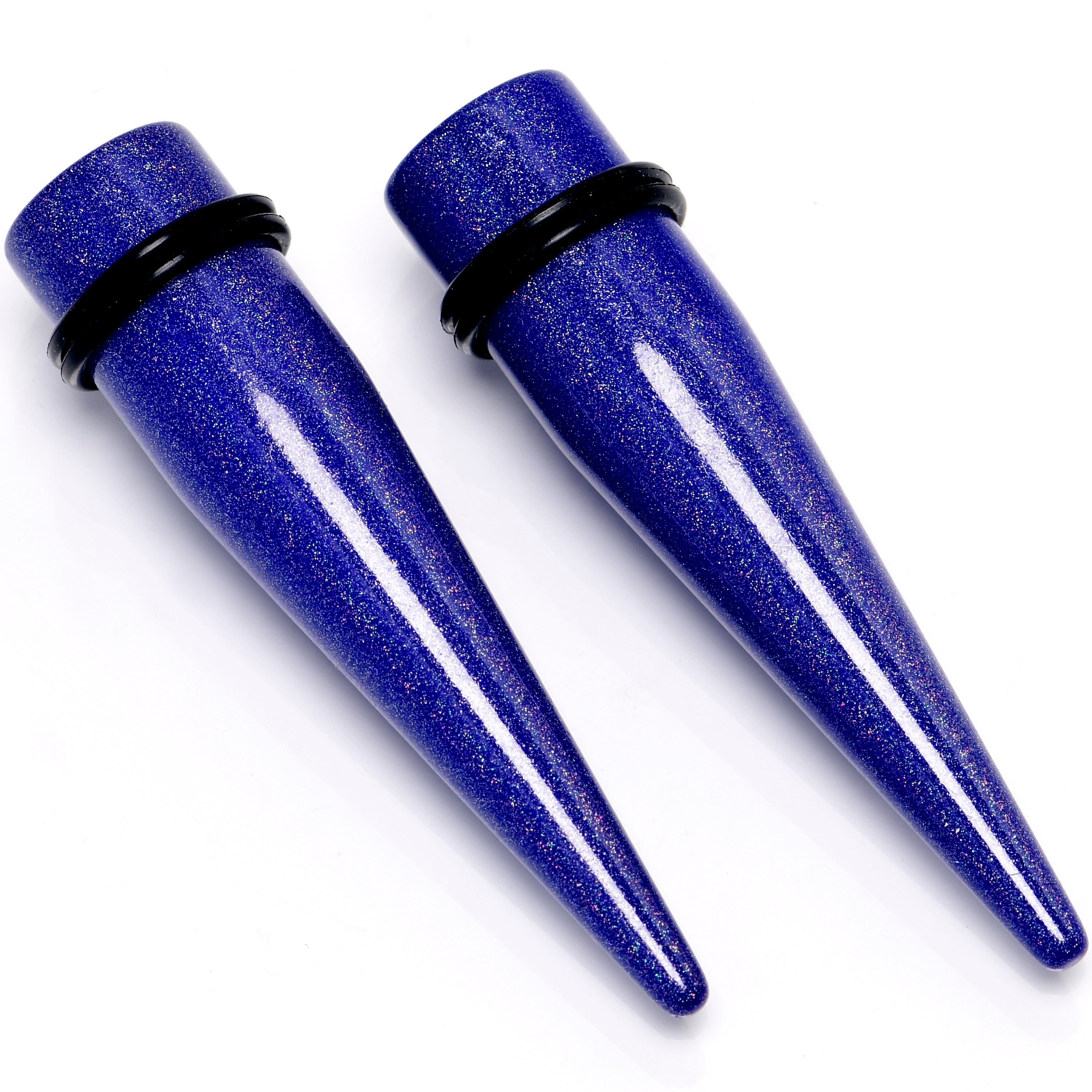 Blue Shimmer Acrylic Straight Taper Set 6mm to 20mm Sizes