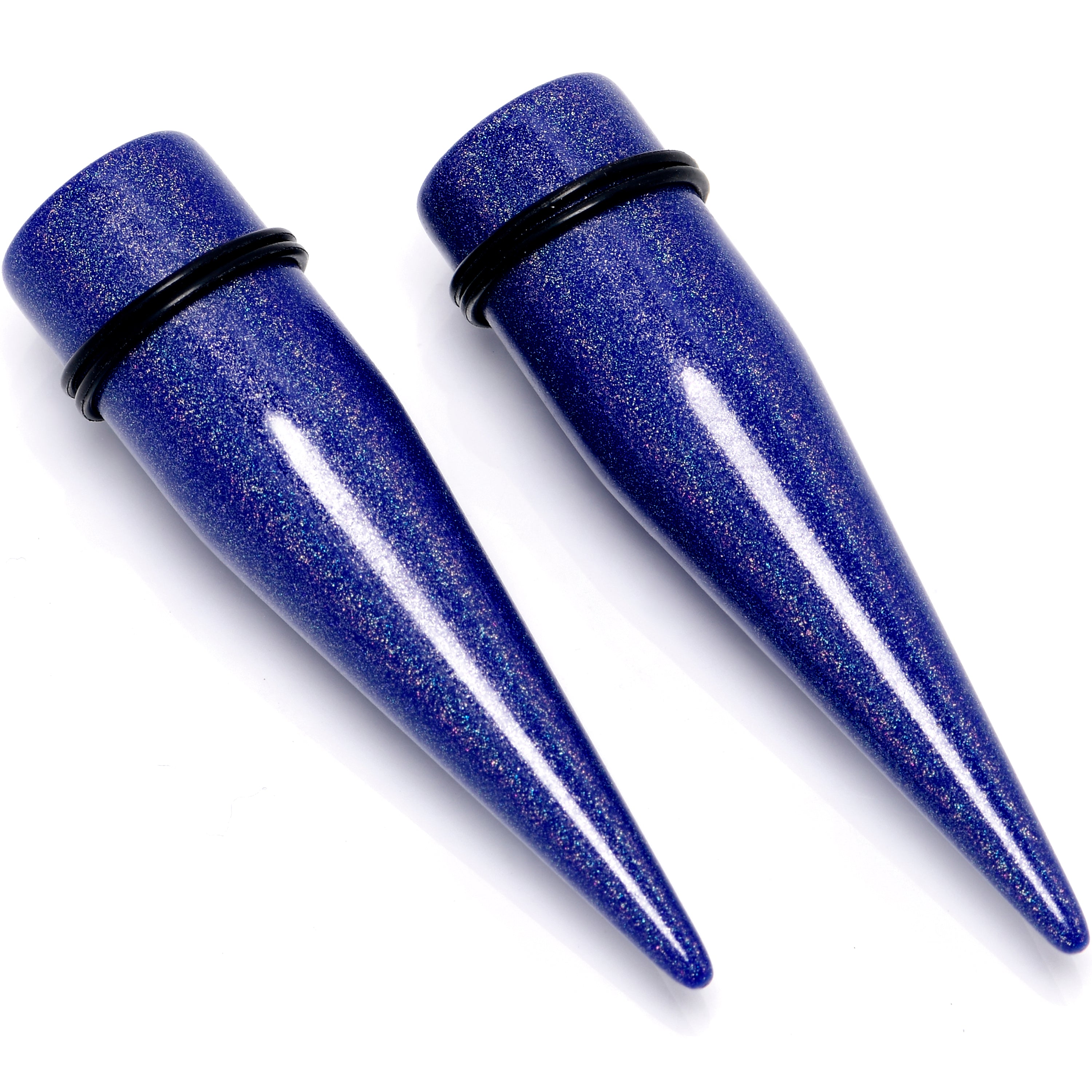Blue Shimmer Acrylic Straight Taper Set 6mm to 20mm Sizes