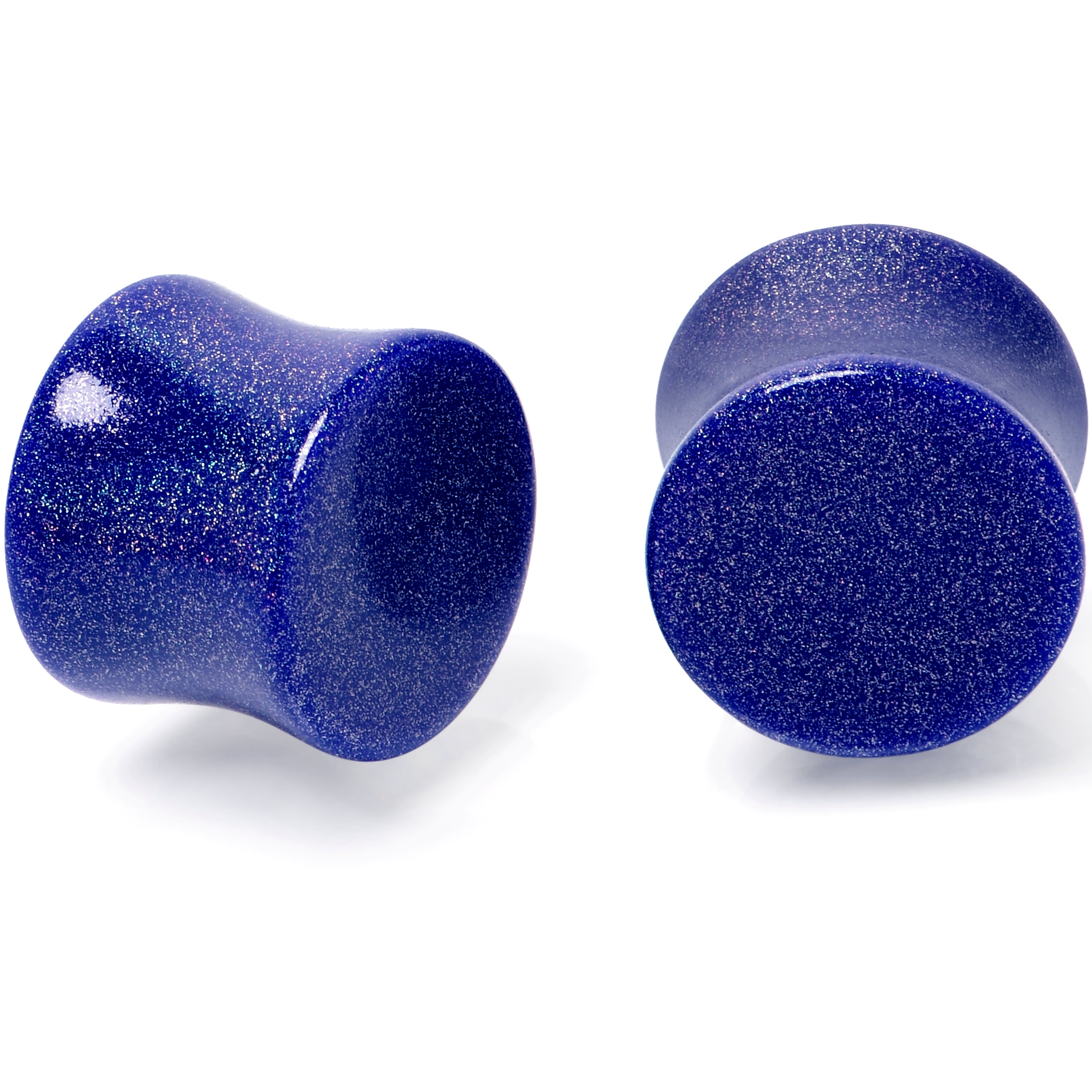 Blue Shimmer Acrylic Saddle Plug Set 6mm to 20mm Sizes