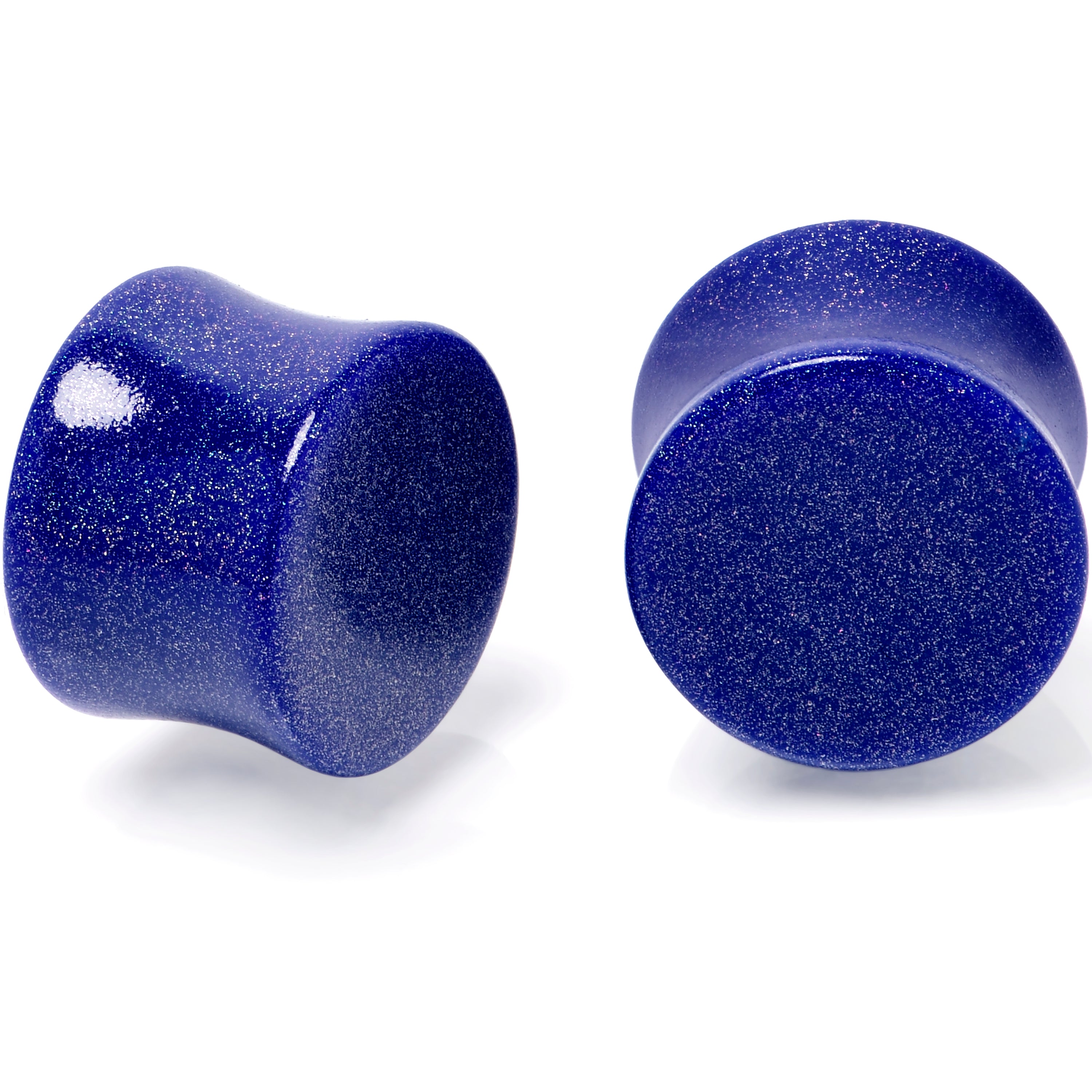 Blue Shimmer Acrylic Saddle Plug Set 6mm to 20mm Sizes