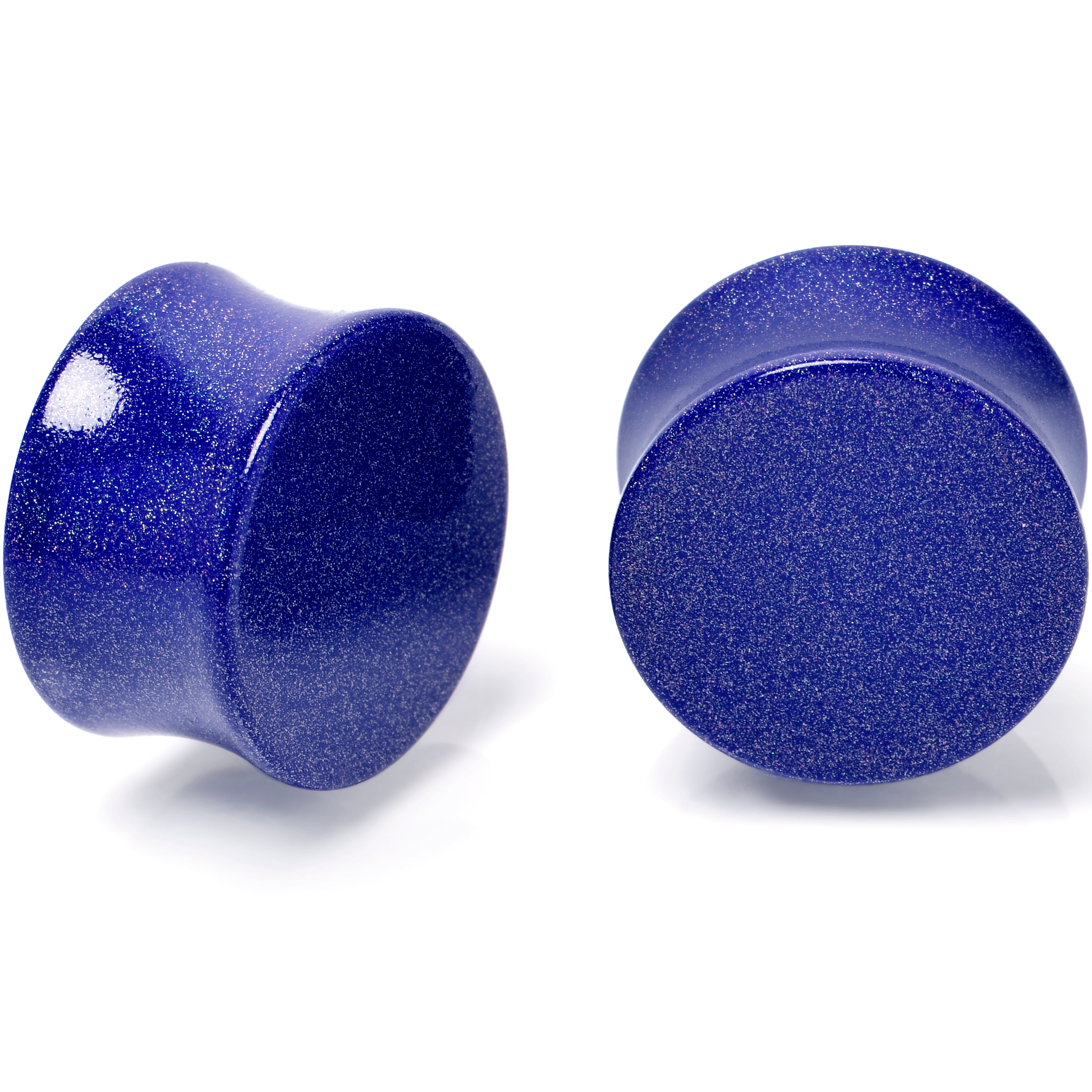 Blue Shimmer Acrylic Saddle Plug Set 6mm to 20mm Sizes