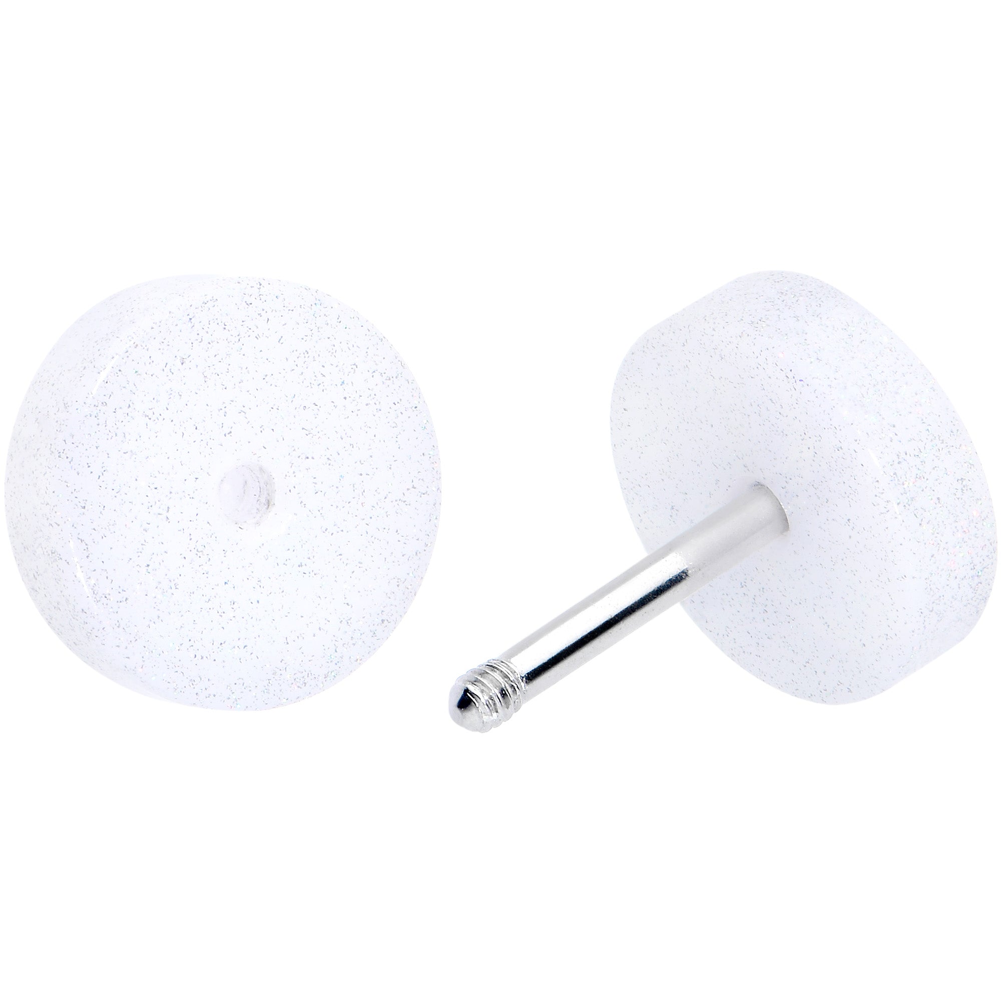 18 Gauge White Shimmer Acrylic Cheater Plug Set