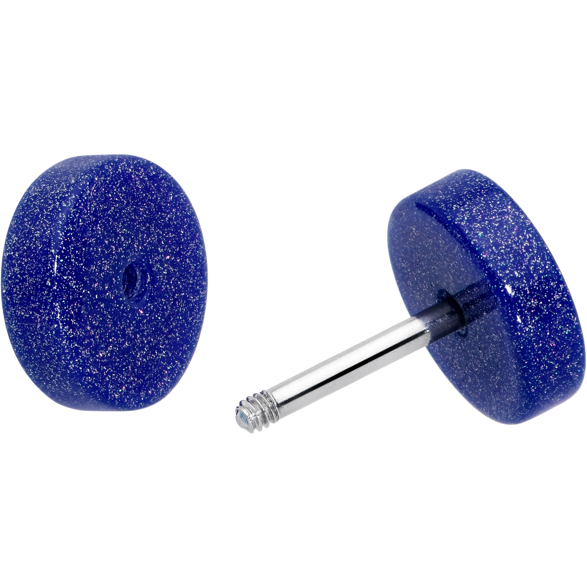 18G Blue Shimmer Acrylic Cheater Plug Set