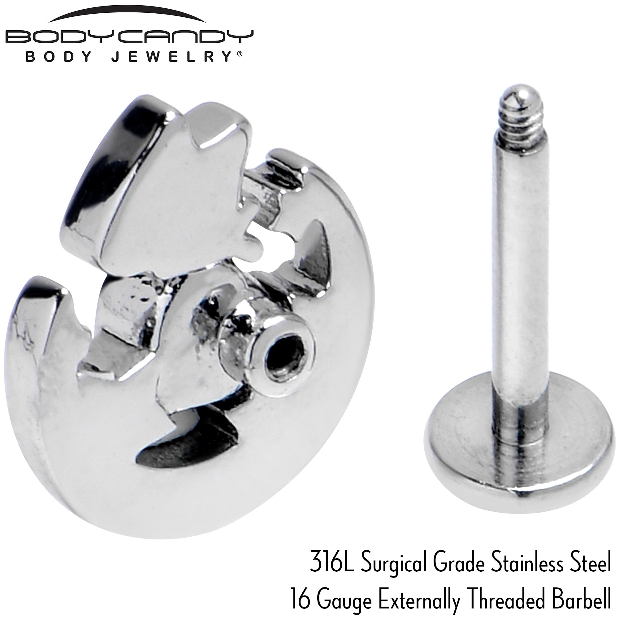 16G 5/16 Blue CZ Gem Butterfly Love Heart Labret Monroe Tragus