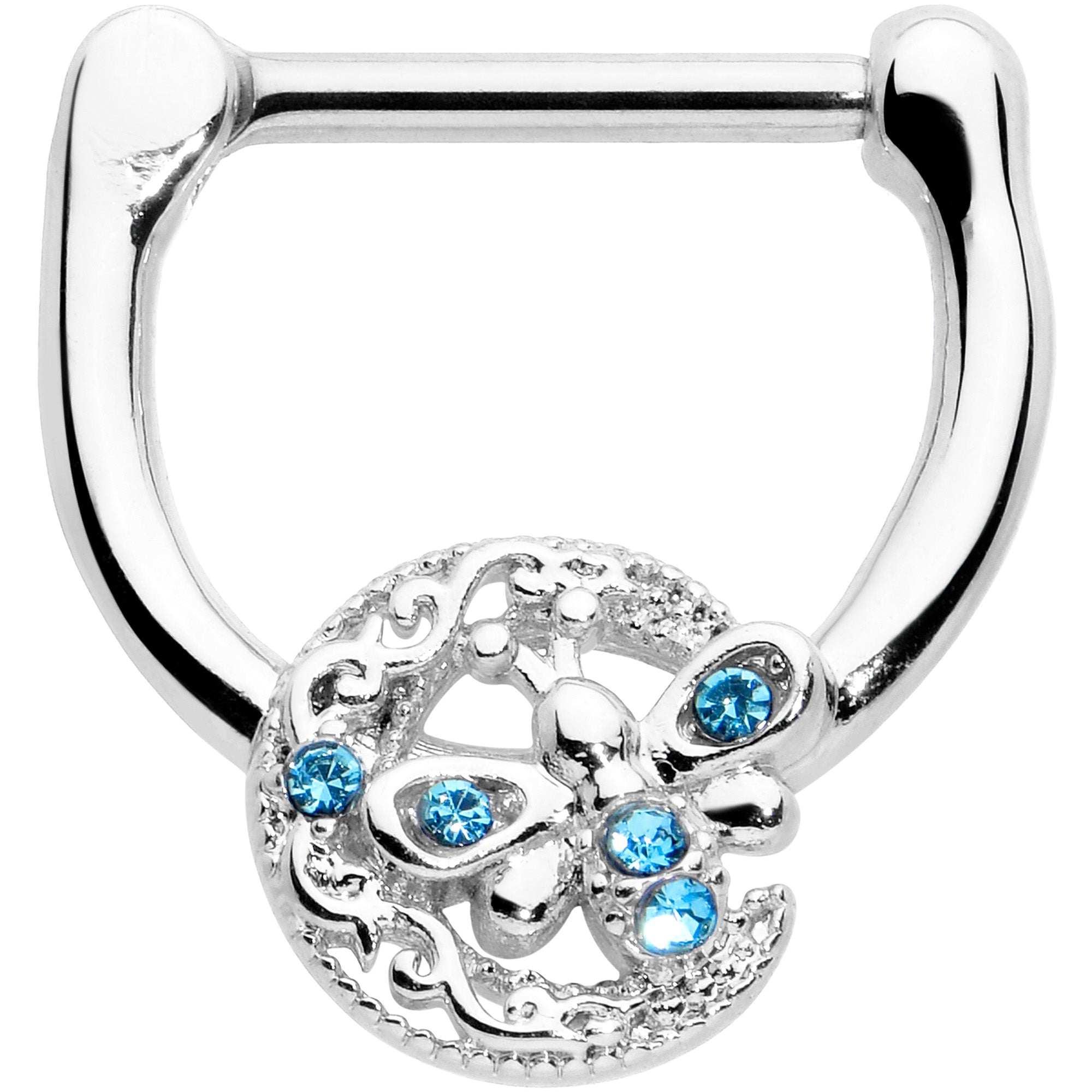 16G 5/16 Blue Gem Lunar Dragonfly Cartilage Clicker