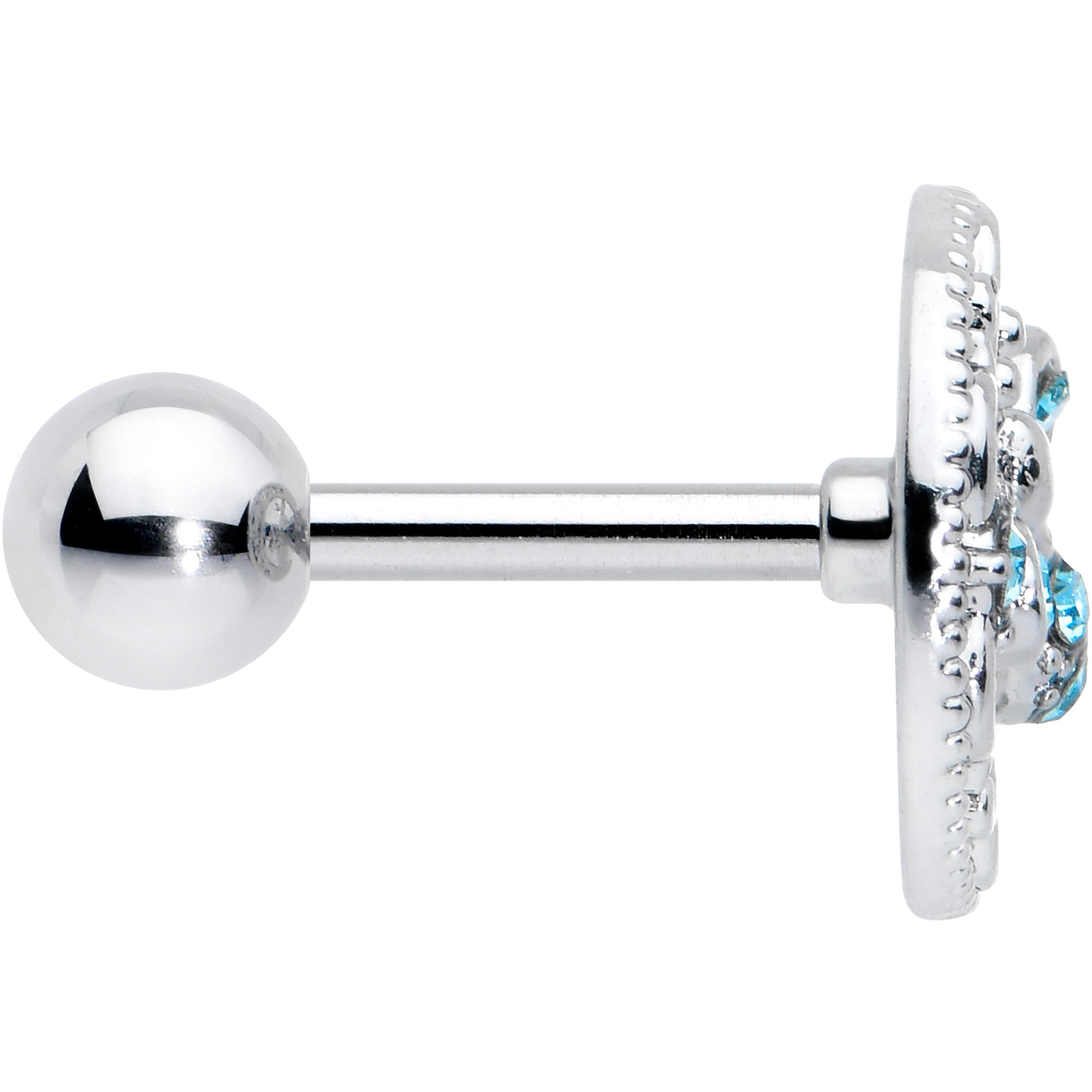 16G 1/4 Blue Gem Lunar Dragonfly Cartilage Tragus Earring