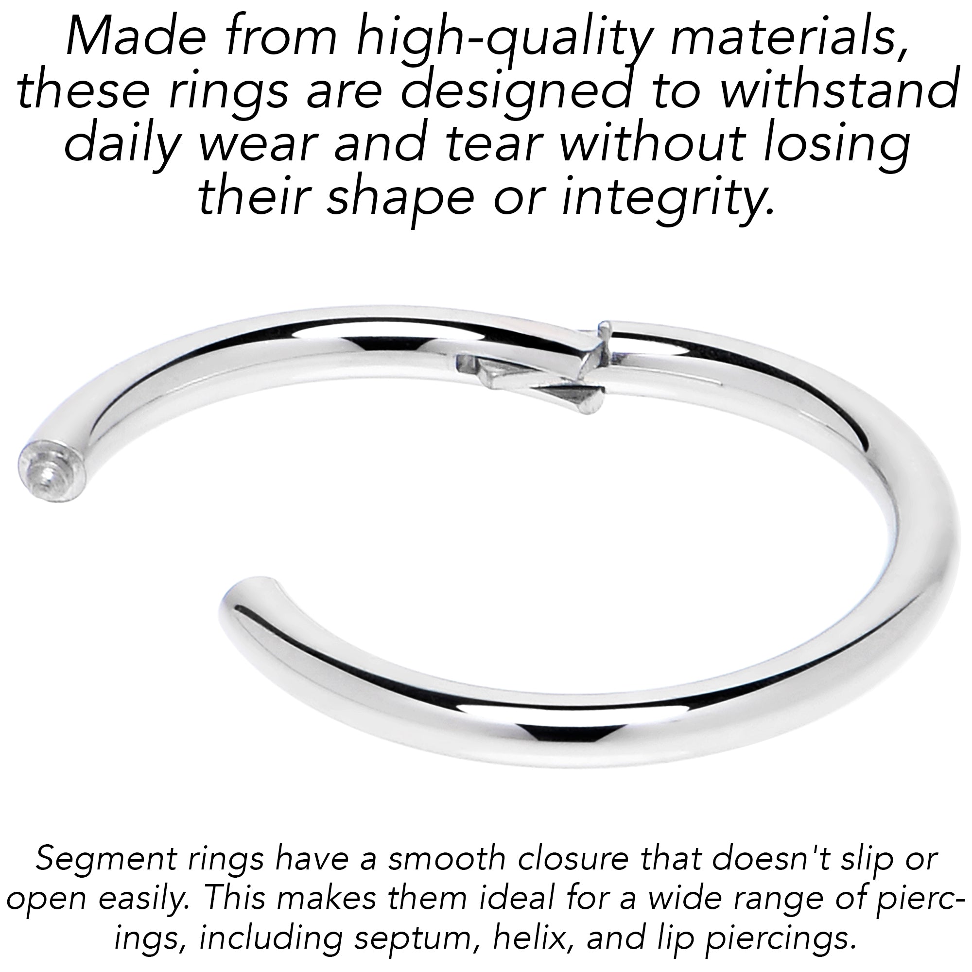 16G 9mm 316L Surgical Steel Precision Hinged Segment Hoop