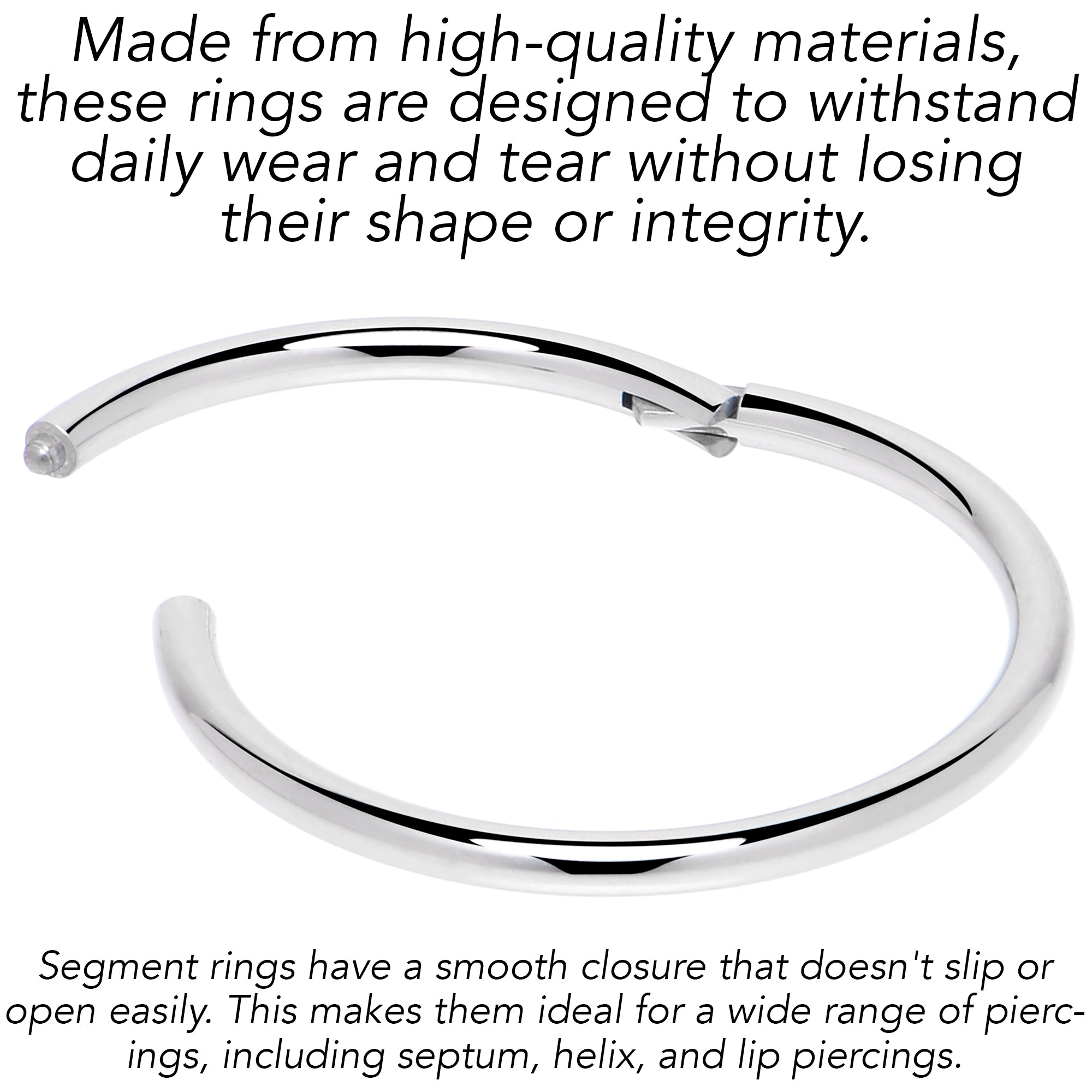 16G 7/16 316L Surgical Steel Precision Hinged Segment Hoop