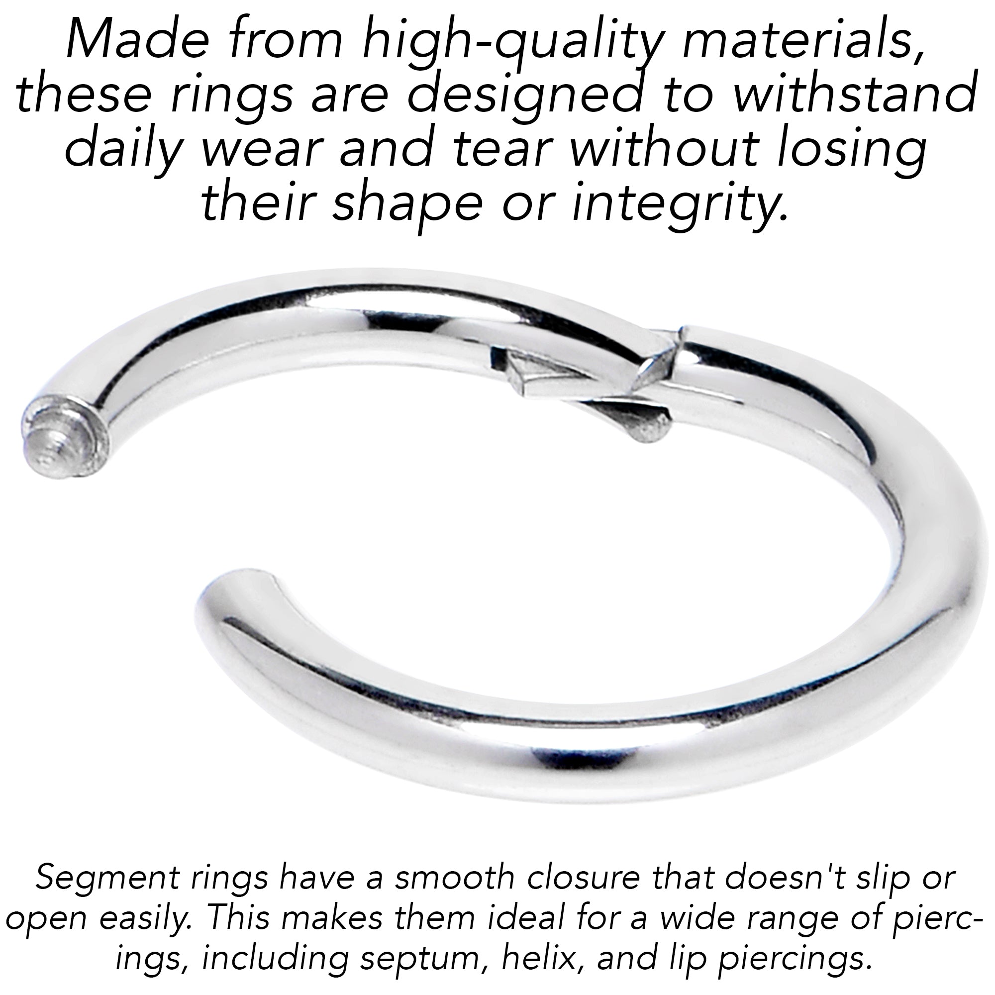 12 Gauge 9/16 316L Surgical Steel Precision Hinged Segment Hoop