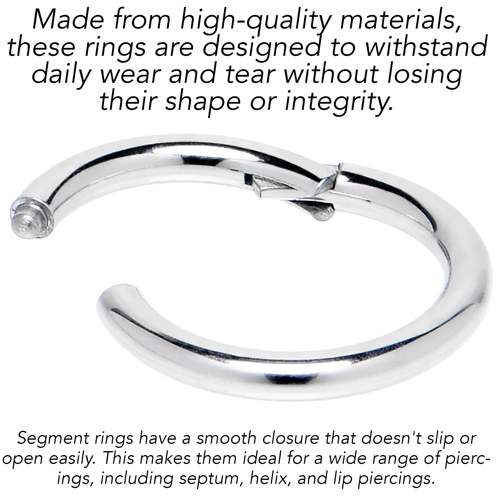 6 Gauge 9/16 316L Surgical Steel Precision Hinged Segment Hoop
