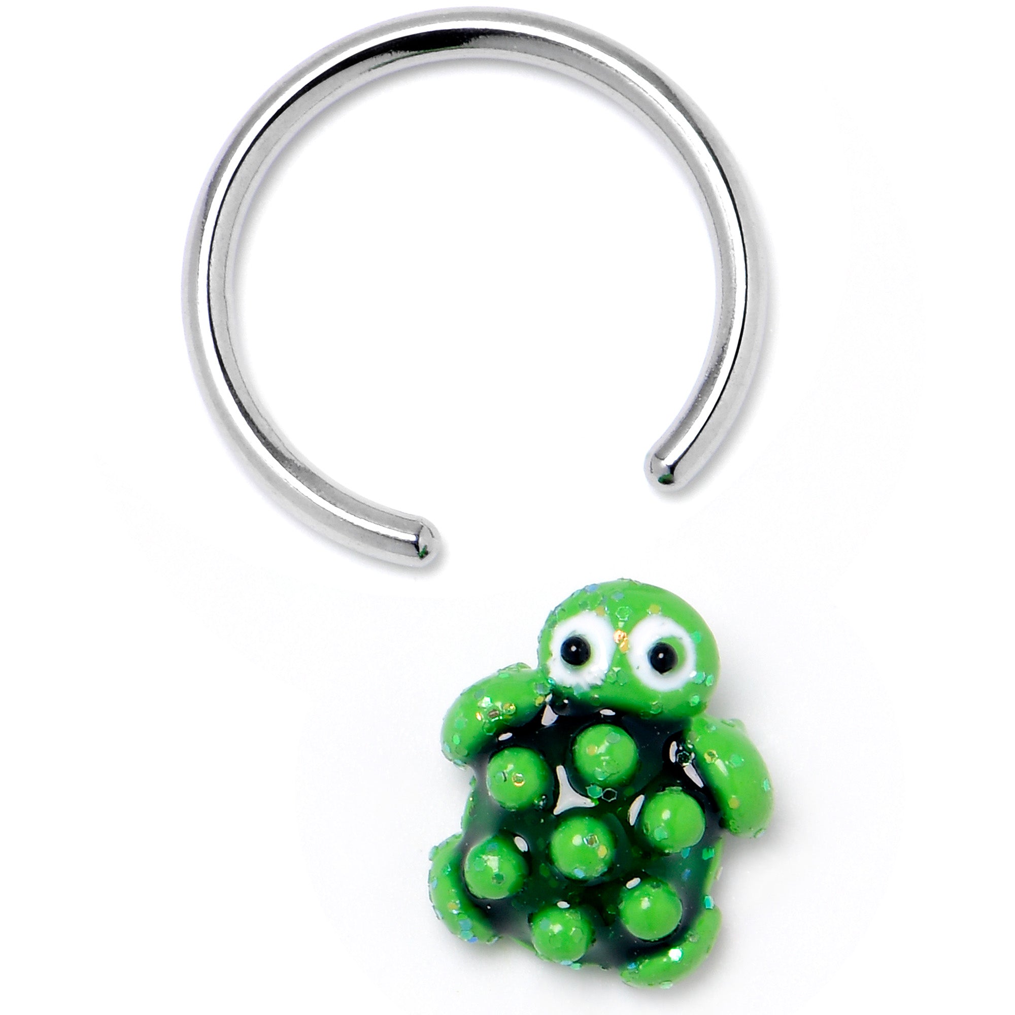 16G 3/8 Texture Turtle BCR Captive Ring