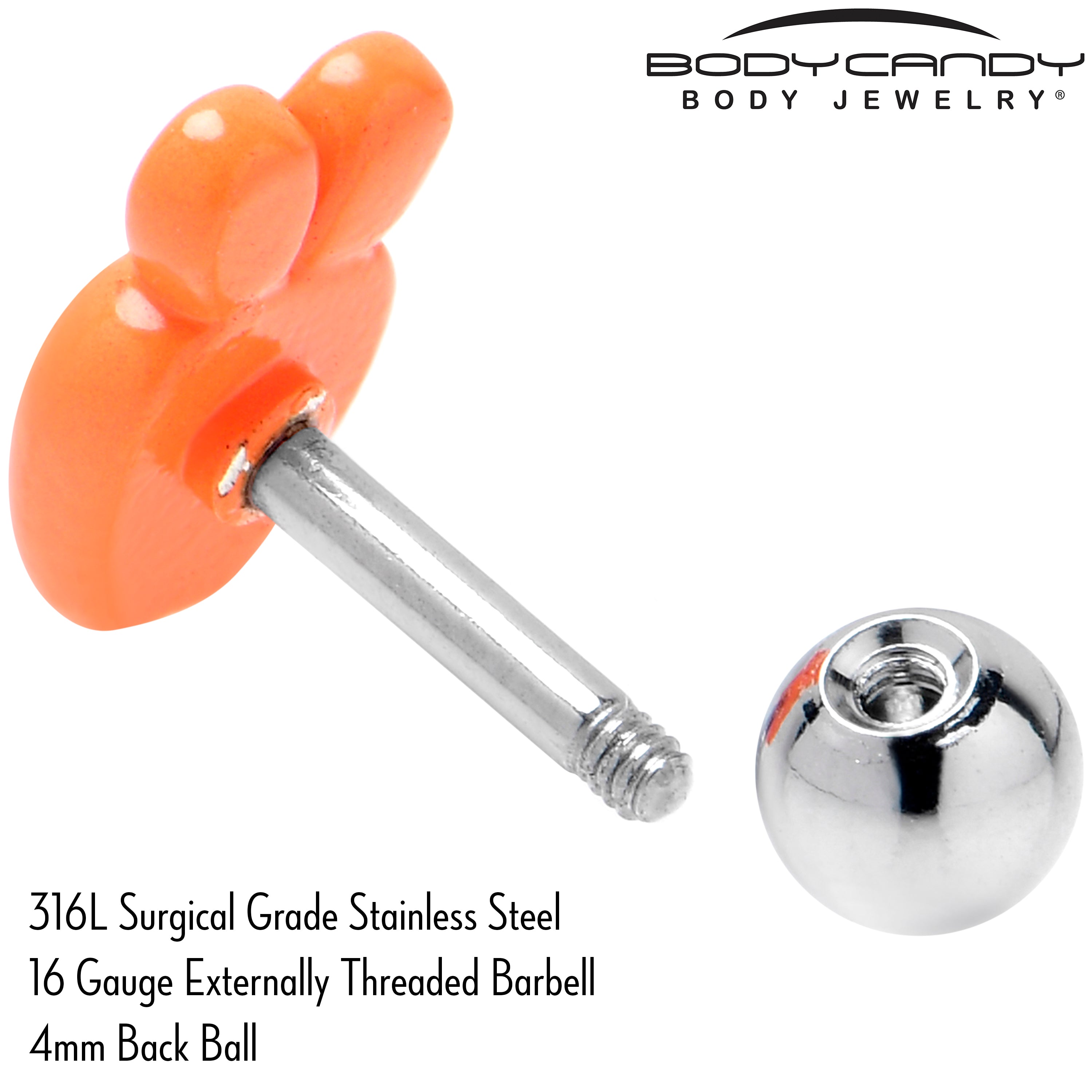 16G 1/4 Surprise Carrot Easter Bunny Cartilage Tragus Earring