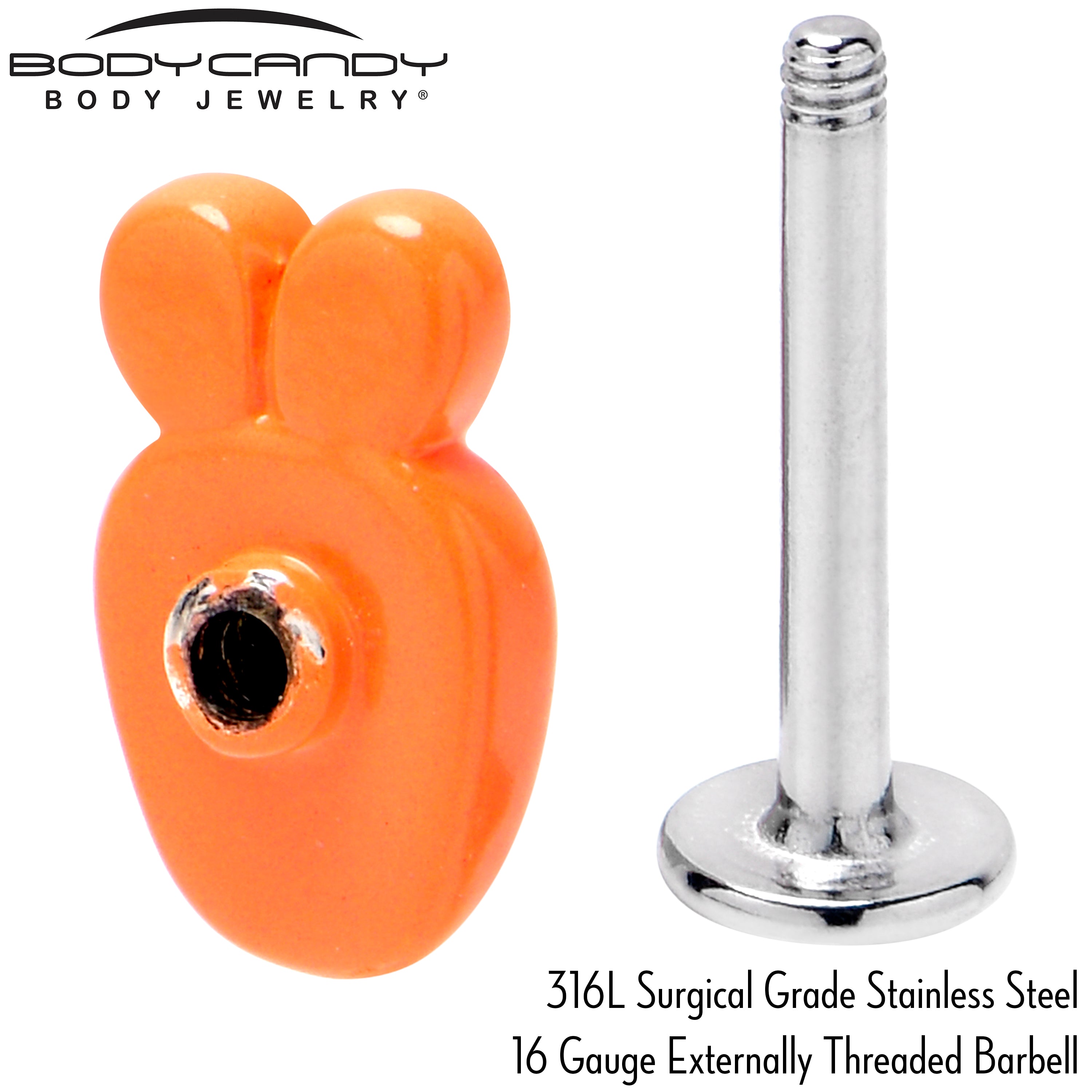 16G 5/16 Surprise Carrot Easter Bunny Labret Monroe Tragus