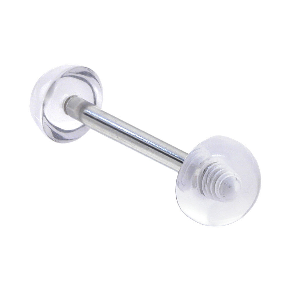 Clear NO-C-UM Barbell Tongue Ring