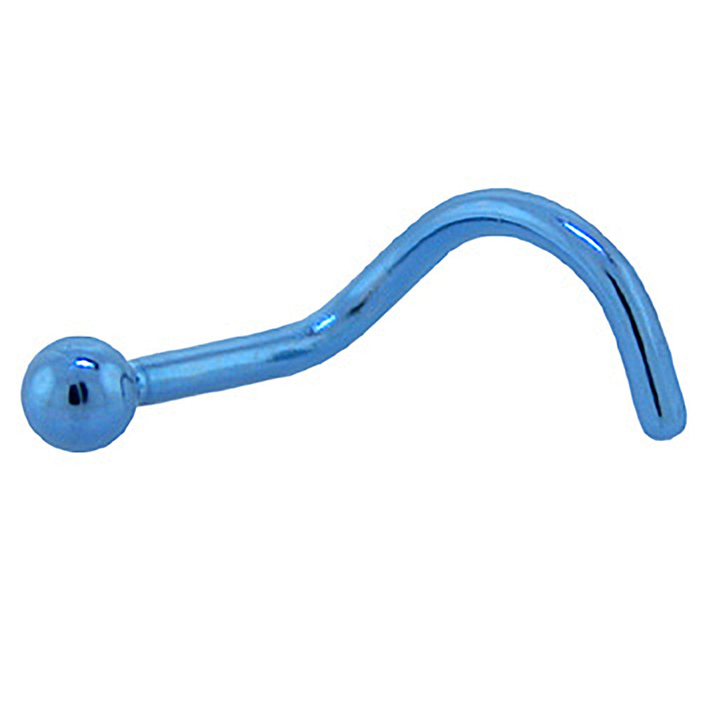 Grade 23 Titanium Light Blue BALL Nose Ring