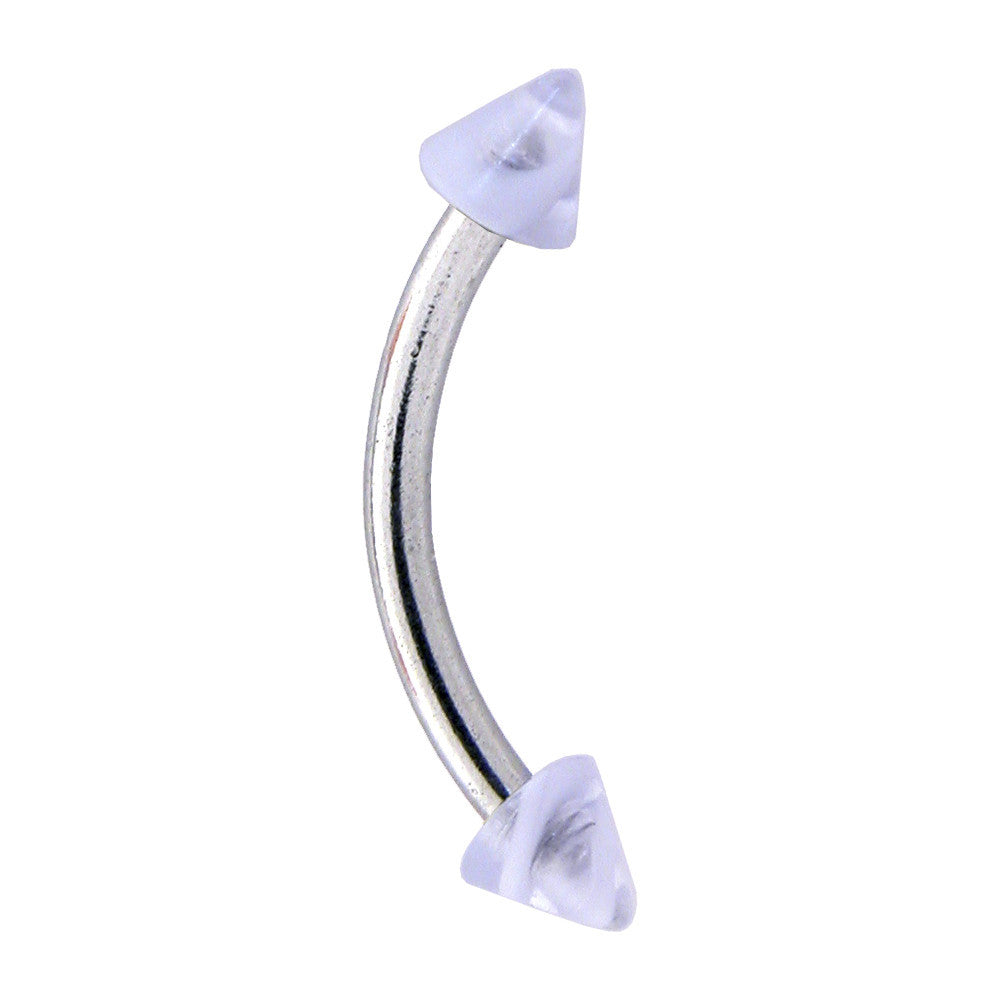 Light Blue UV MARBLE Curved Barbell Eyebrow Ring