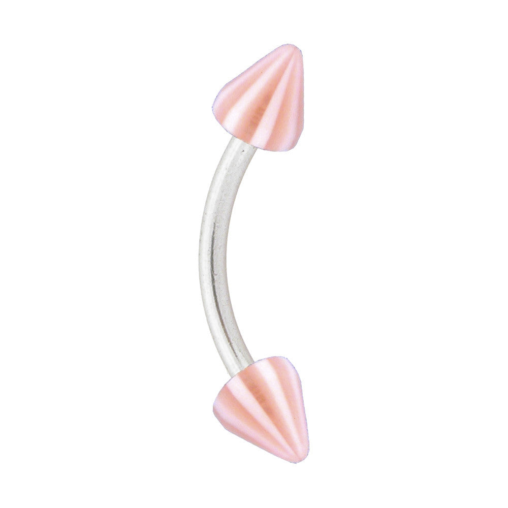 Peach UV BEACH BALL Curved Barbell Eyebrow Ring