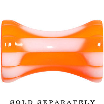 6G Orange and White Checkerboard Acrylic Saddle Plug