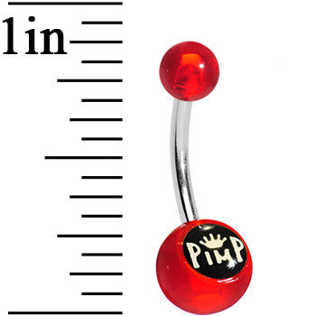 Red Acrylic Pimp King Belly Ring