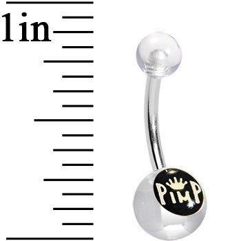 Clear Acrylic Pimp King Belly Ring
