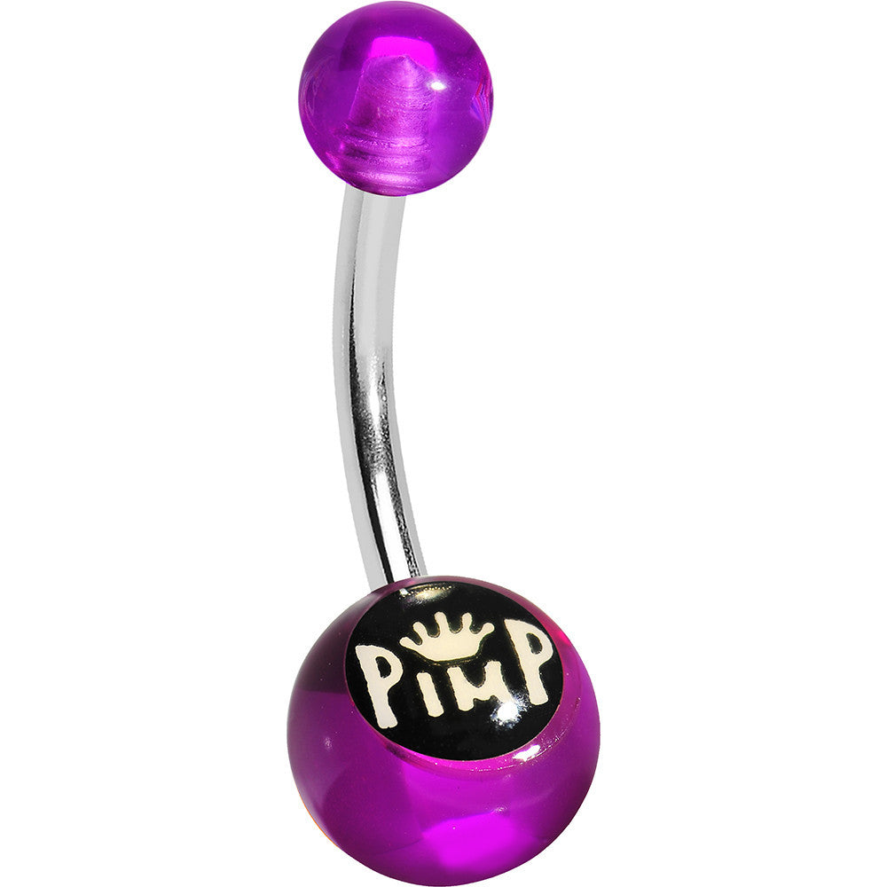 Purple Acrylic Pimp King Belly Ring