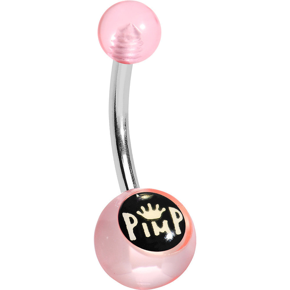 Light Pink Acrylic Pimp King Belly Ring