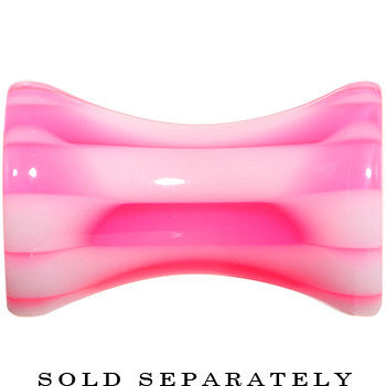 6G Pink and White Checkerboard Acrylic Saddle Plug