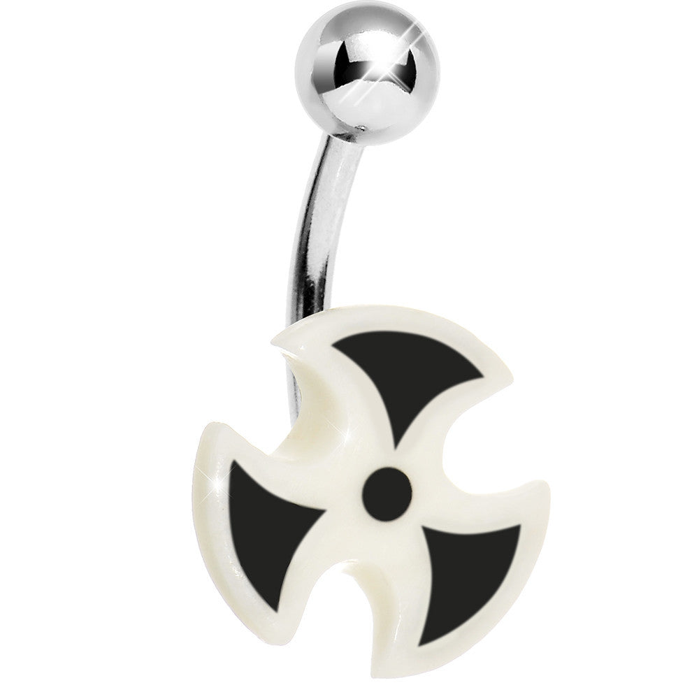 White and Black Toxic Belly Ring