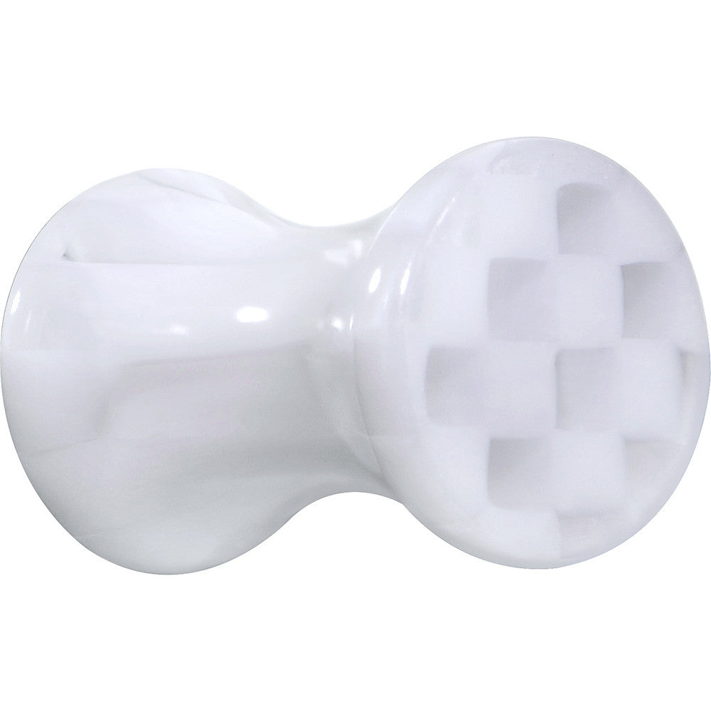 6 Gauge Clear and White Checkerboard Acrylic Saddle Plug
