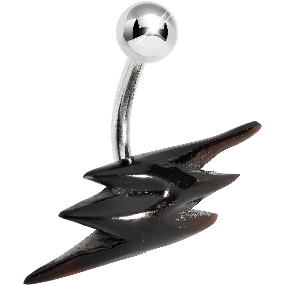 Black Lightning Bolt Belly Ring