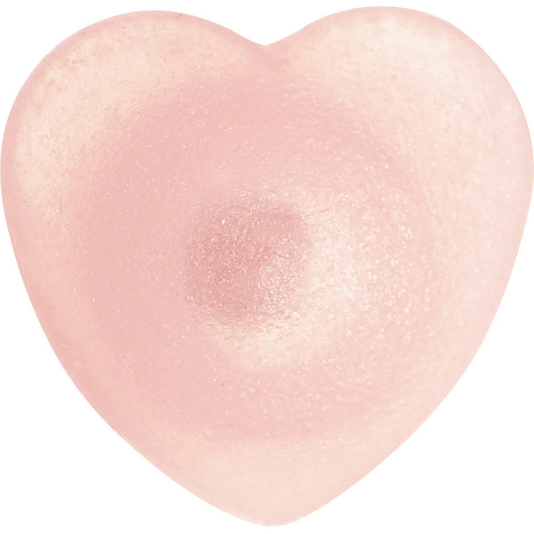 Pink Silicone Heart Glow in the Dark Barbell Cap