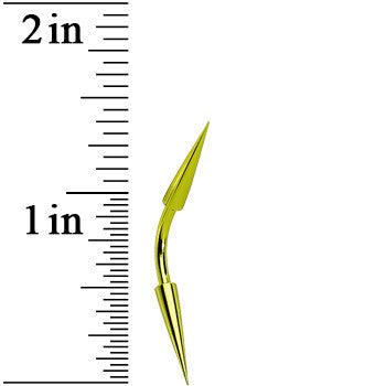 14G 3/8 Yellow Anodized Titanium Curved Barbell