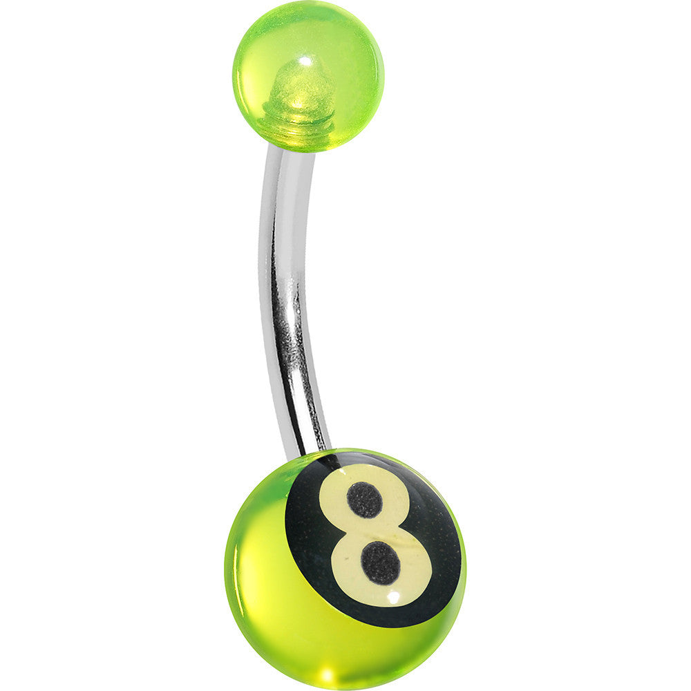 Light Green Acrylic Behind the 8 Ball Belly Ring