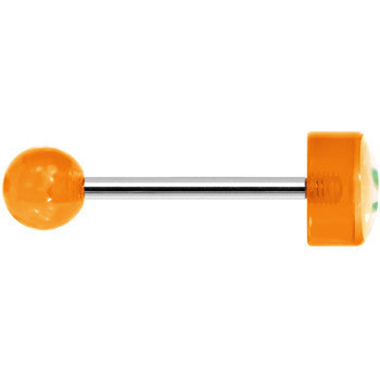 14G 5/8 Orange Pot Leaf Tongue Ring