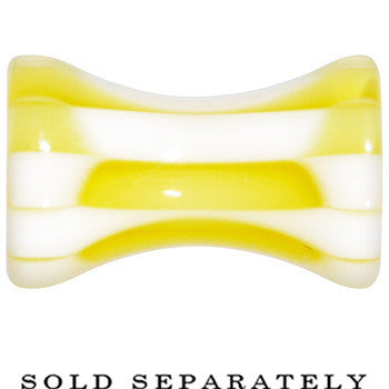 6G Acrylic Yellow and White Checker Saddle Plug