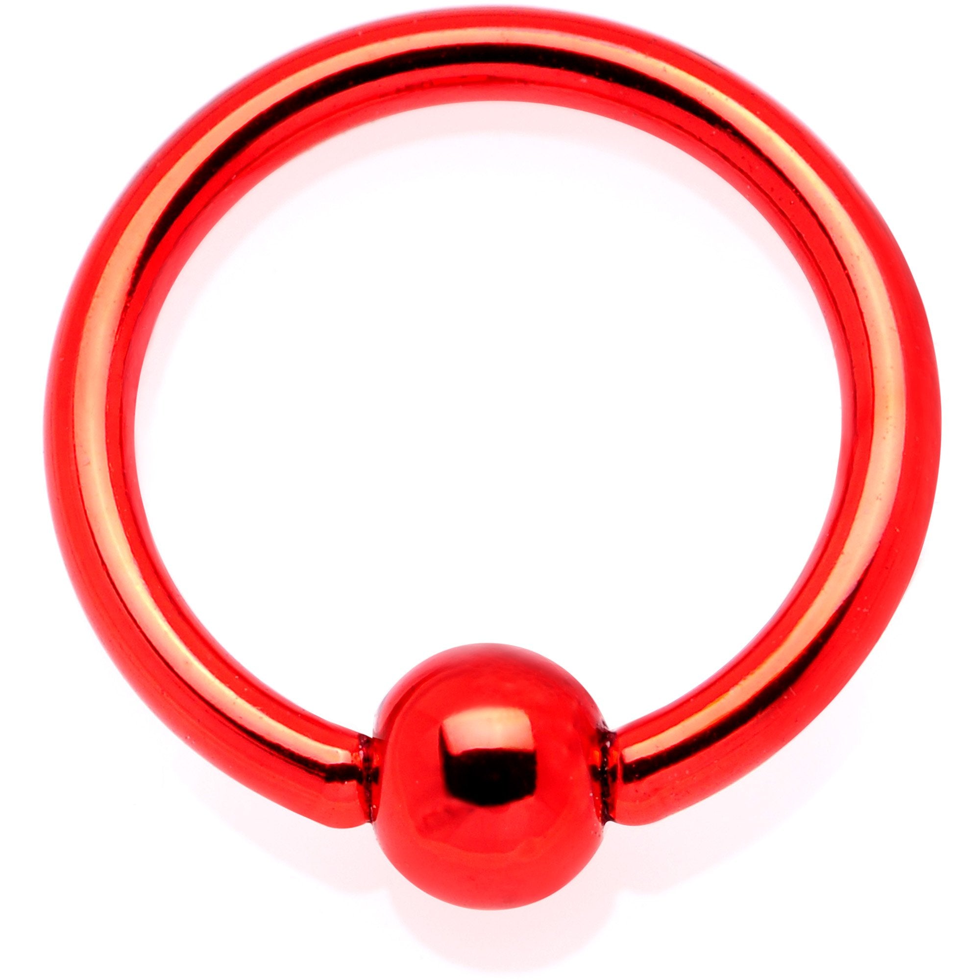 16 Gauge 5/16 Red Anodized BCR Captive Ring