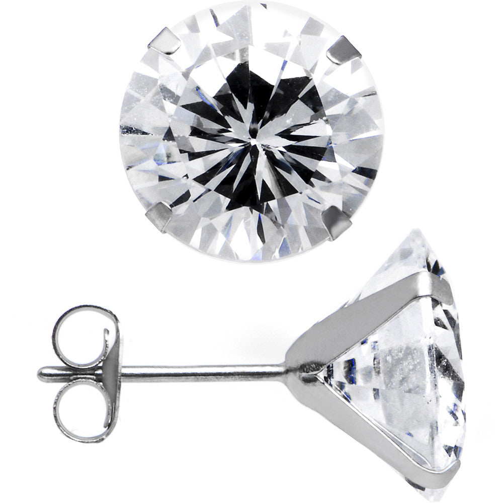 14k White Gold 2.65ct Cubic Zirconia Round Earrings