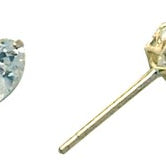 14k Yellow Gold .80ct Basket Set Heart CZ Stud Earrings