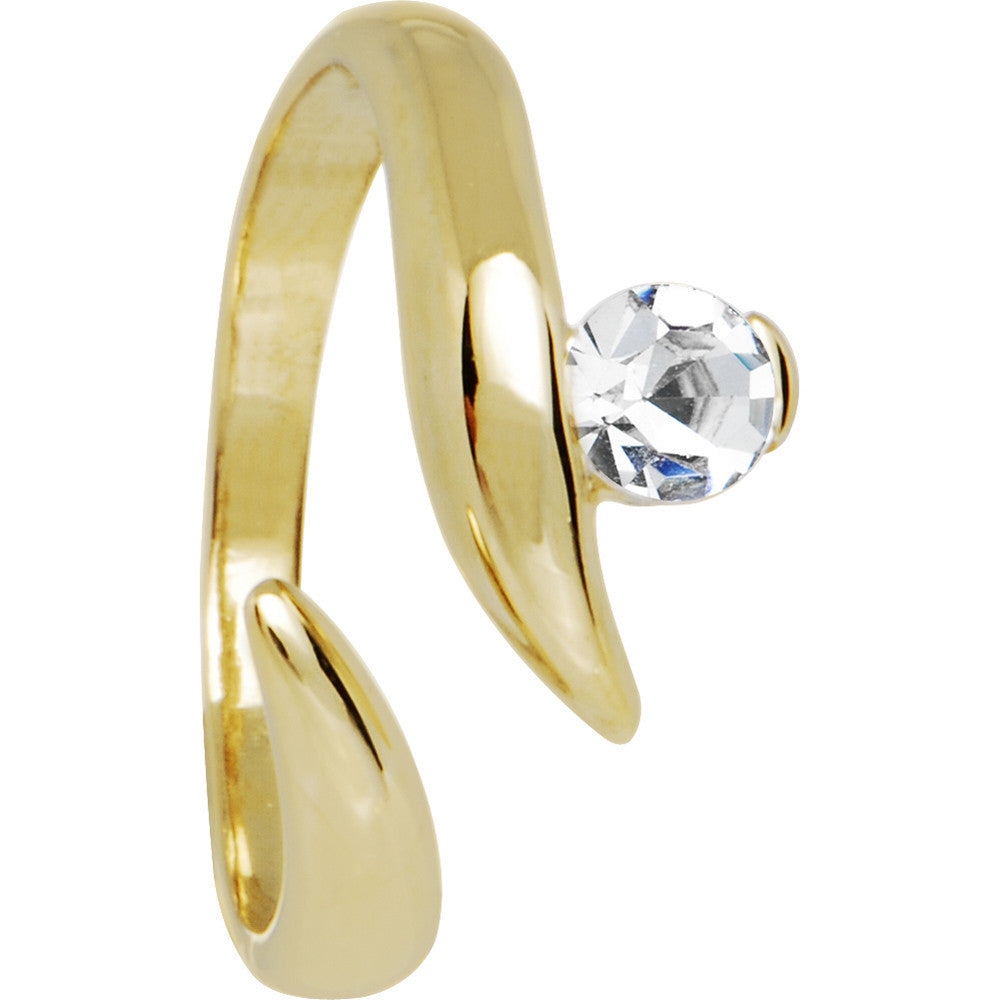 Solid 14kt Yellow Gold Solitaire Cubic Zirconia Toe Ring