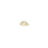 Solid 14kt Yellow Gold Hollow Star Cubic Zirconia Toe Ring