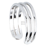 Solid 14kt White Gold Trio Band Toe Ring