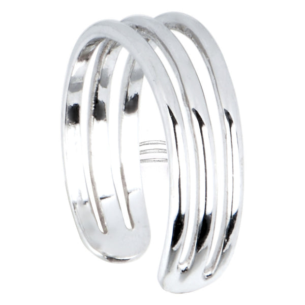 Solid 14kt White Gold Trio Band Toe Ring