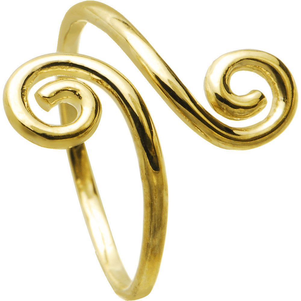 Solid 14kt Yellow Gold Scrolled Toe Ring
