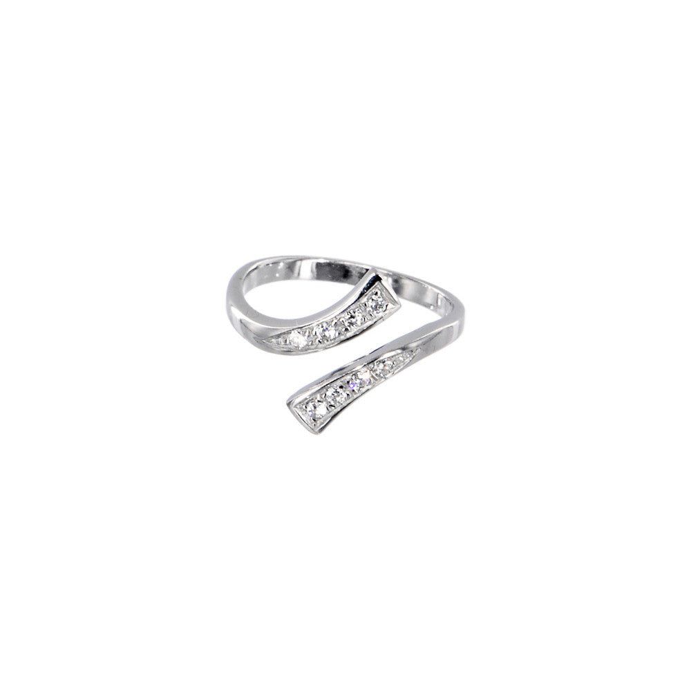 Solid 14kt White Gold Cubic Zirconia Classic Toe Ring