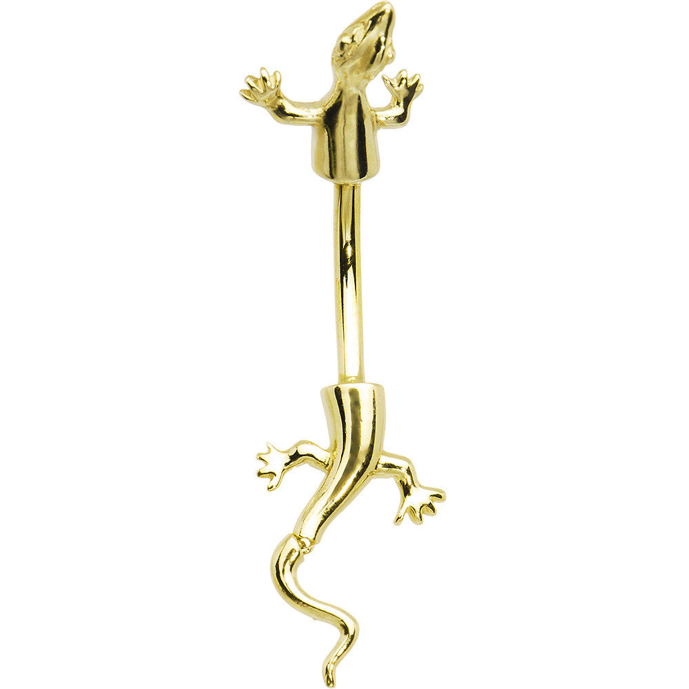 Solid 14kt Yellow Gold Lizard Belly Ring