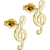 14kt Yellow Gold Music Note Stud Earrings